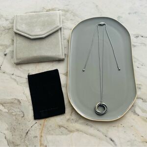 David Yurman Sterling Silver & 14k gold 37mm Crossover Pendant Necklace